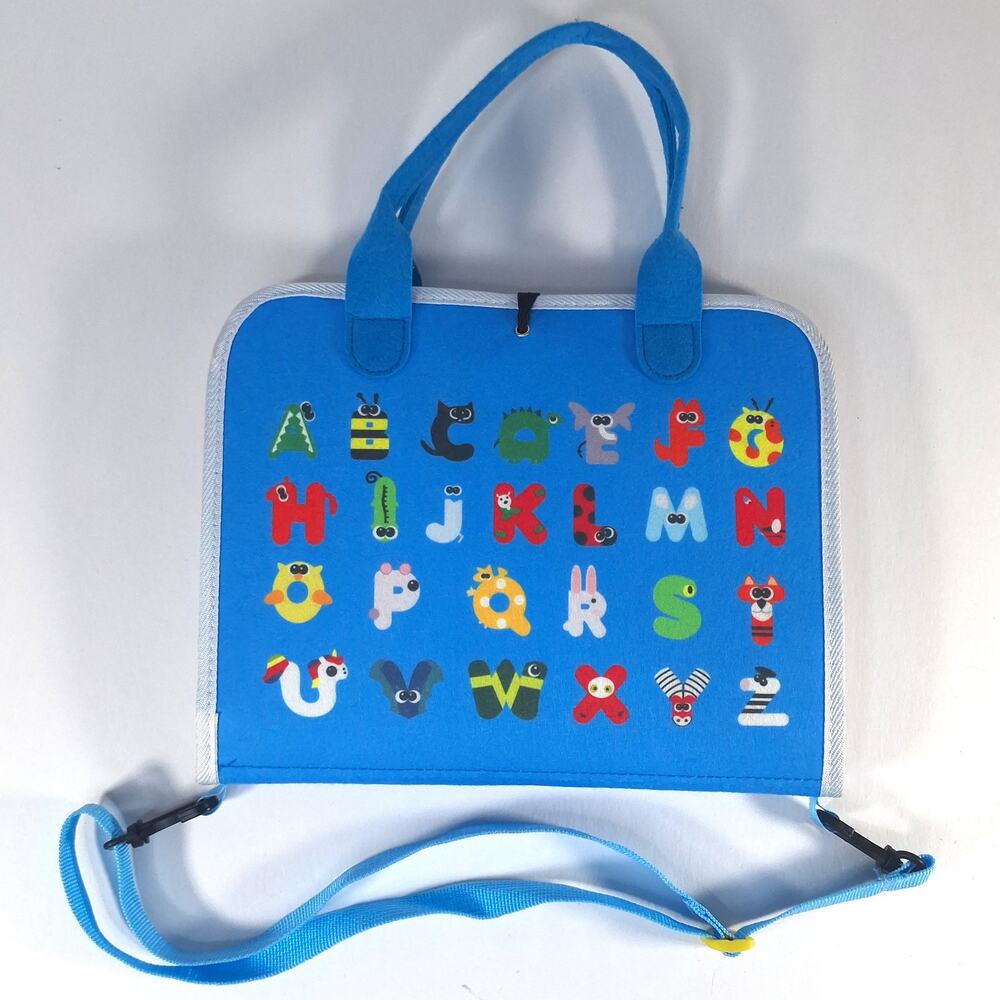 Montessori Busy Board Quiet Book Toddler Sensory Learning Travel Toy Blue